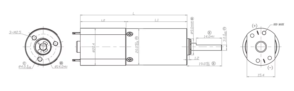 SGS 1875rpm Yüksek Torklu Dişli Motoru 12V-24VDC Elektrikli Süpürge için Eksenel Endplay 0